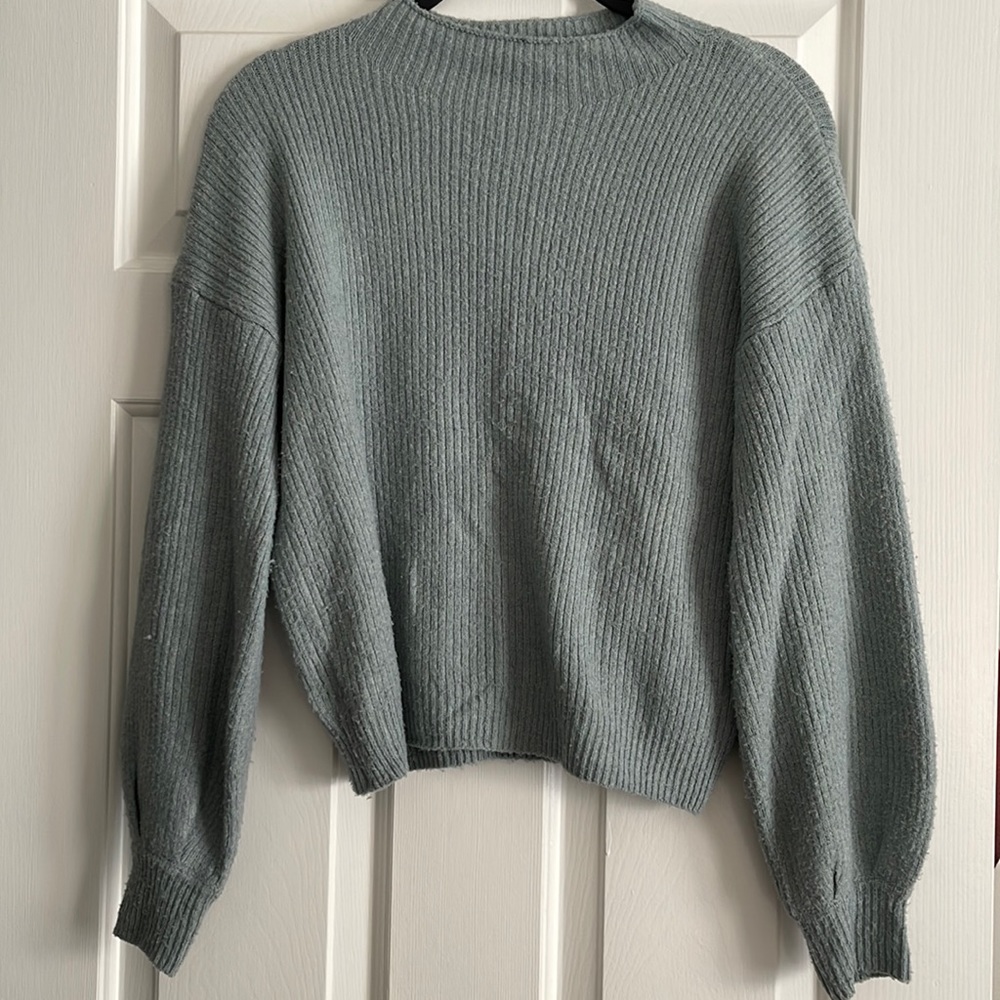 High Neck Crop Top Sweater
